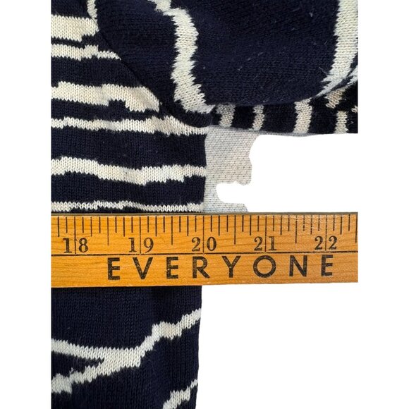 Susan Graver Womens Zip-Up Cardigan Sweater L Dark Navy & Beige Abstract Print - Picture 7 of 10